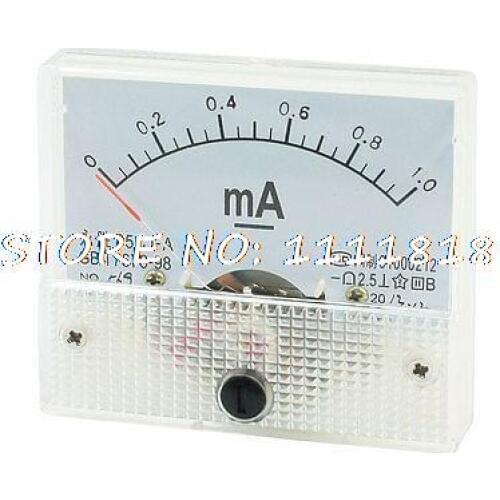 85C1-A DC 0-1mA Rectangle Shape Analog Panel Meter Ammeter Gauge