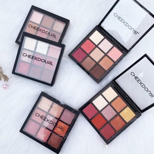 9 Colors Eyeshadow Fine Powder Natural Three-Dimensional Easy To Color Student Glitter Cartoon Eyeshadow Makeup Cosmetics QBMY