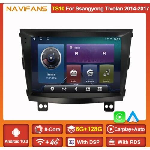 6G+128G Android 11 DSP Car Radio for SSANGYONG Tivolan 2014 - 2017 GPS 2din Autoradio 4G LTE 5GHz Wifi IPS 1280*720 Split Screen