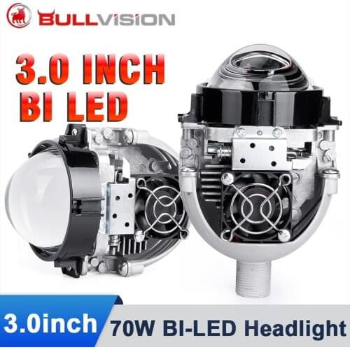 Bi-LED Projector Lens H7 Bulb 9005 9006 H4 H1 LED Lamps For car Headlight Styling Retrofit High/Low Beam Lenses 3 inch