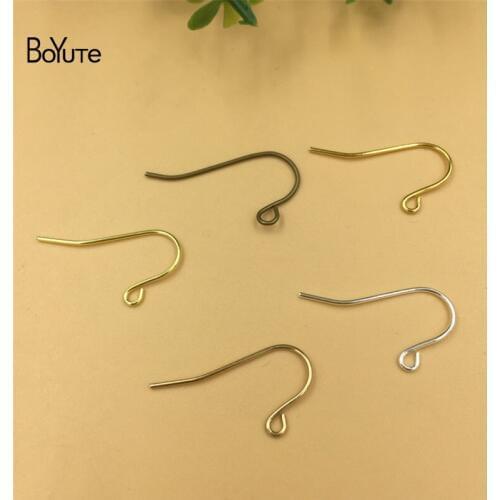 BoYuTe (500 Pieces/Lot) Metal Brass 10*15MM Small Ear Hook Clasp Earring Wires DIY Jewelry Findings Components