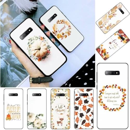 Pumpkin Autumn leaf pattern Flowers Coque Shell Phone Case For Samsung S6 S7 edge S8 S9 S10 e plus A10 A50 A70 note8 J7 2017