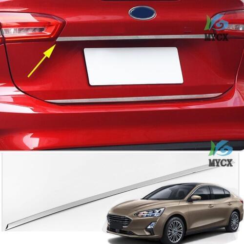 For Ford New FOCUS 2019 2020 stainless steel Rear Trunk Lid Cover Tailgate Boot Back Door Trim Molding Garnish Strip Protector