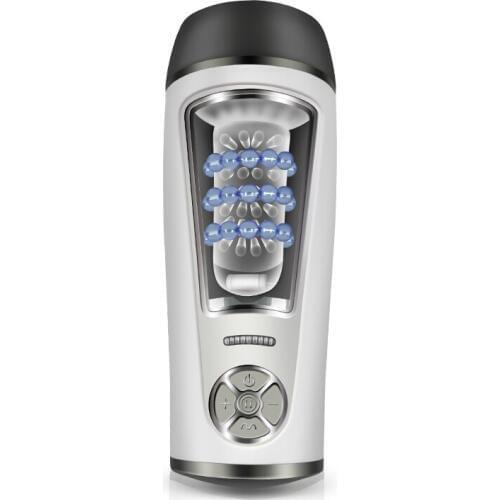 Electric Masturbation Cup Sex Toys For Man Turn Beads Rotating Vibrating Passion Cup Male Penis Massage Sucking Sex Aircraft Cup