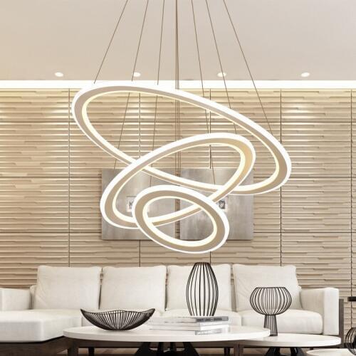 HSHIXINMAOModern circular two-sided LED chandelier Living room bedroom study dining room chandelier Commercial lighting fixture