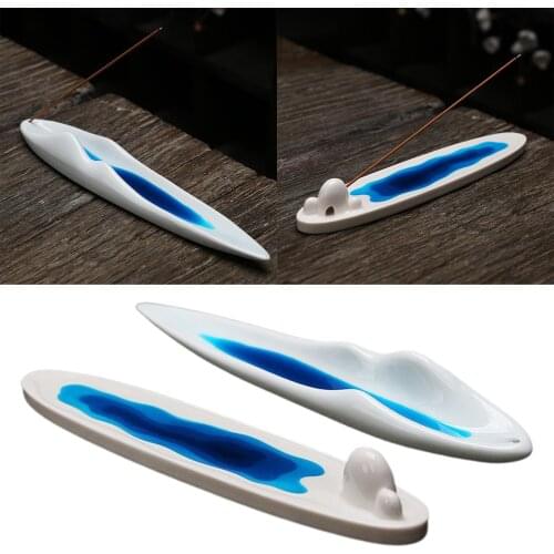 Ceramic Incense Burner Stick Holder Ash Catcher Handmade Modern Gift Home Decoration