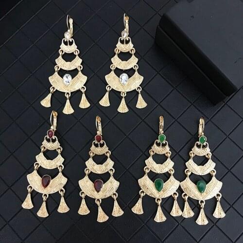 Classic Rhinestone earrings handmade metal elaborate women crystal earrings drop shape brand design girl earrings pendant