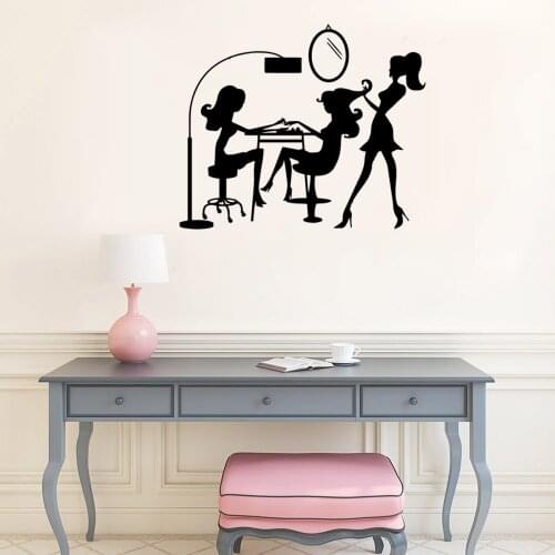 Colorful Beauty salon Wall Sticker Pvc Removable For Kids Room Living Room Home Decor Background Wall Art Decal Drop Shipping