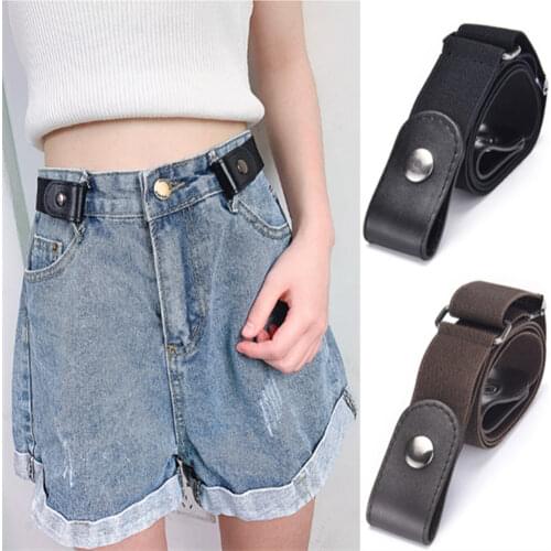 Lazy Invisible leather belt all-match elastic elastic belt female decoration PD006