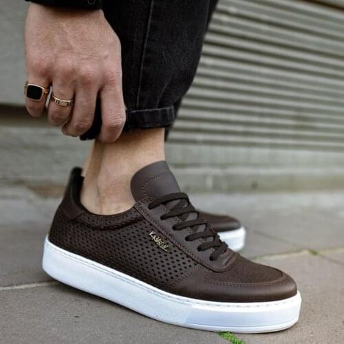 Knack Daily Shoes 011 Brown Men 'S Seasonal Comfortable Orthotic Insole Sneaker Spring and Summer Fashion Sport Lace-Up Style