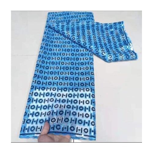 Latest Sky Blue Organza Lace Fabrics 2021 High Quality African Lace Fabric Sequins Embroidery Dubai Lace Mesh Net For Wedding