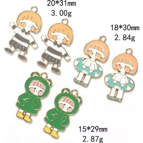 New Cartoon Little Girl Alpaca Dripping Oil Alloy Jewelry Accessories DIY Handmade Homemade Earrings Necklace Pendant Party Gift