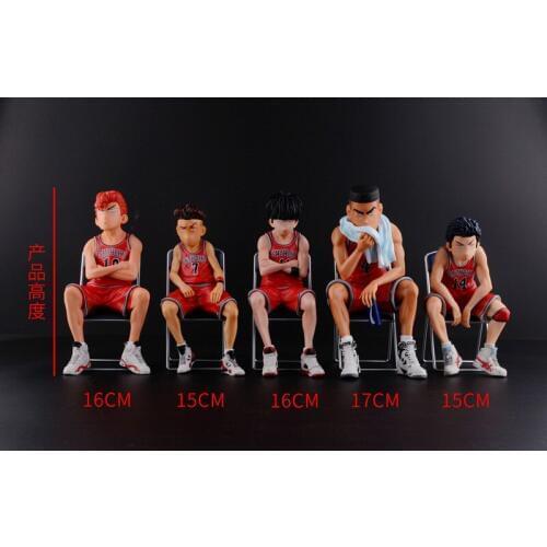 New GK Red Chair Slamdunk Action Figure Anime Shohoku Hanamichi Sakuragi Rukawa Kaede Slam Dunk PVC Model Toy doll 5pcs 15-17cm