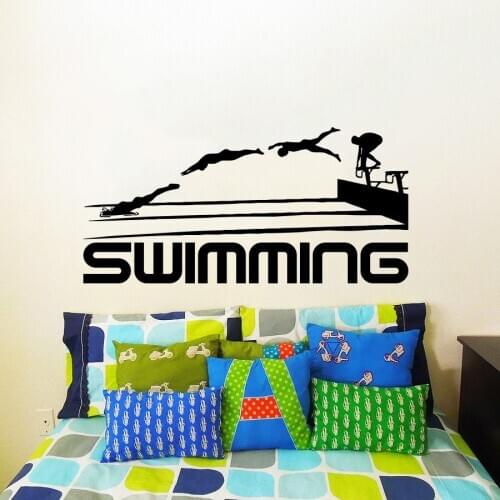 Swimming Sport Wall Stickers For Kids Room Living Room Poster Wallpaper Removable Home Decal Decor Mural Vinyl Sticker 3672