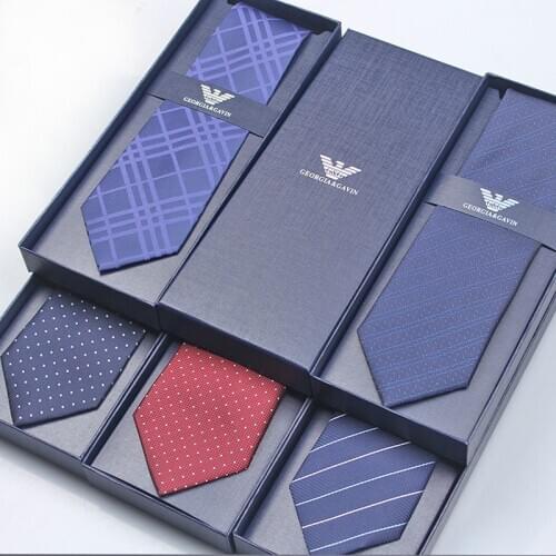 Gift Box Packing Men Brand Luxury Necktie 100% Real Silk Wedding Mens Neck Ties Silk Tie Set Cufflinks Tie 8 Cm
