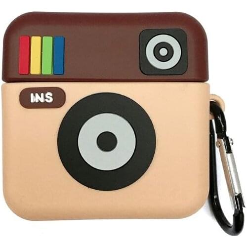 Anti-slip Silicone Case Retro Camera Pattern Protective Cover for FreeBuds 3 19QA