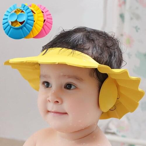 Baby Shampoo Cap Hair Kids Bath Wash Visor Hats Adjustable Shield Waterproof Ear Protection Eye Children Infant Baby Shower Cap