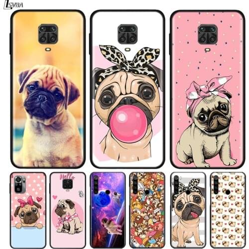Silicone Cover Animal Cute Pug Dog For Xiaomi Redmi Note 10 10S 9 9C 9S Pro Max 9T 8T 8 7 6 5 Pro 5A 4X 4 Phone Case