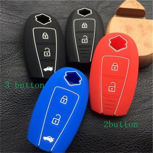Silicone rubber car Key Cover case For Suzuki Baleno Swift Maruti Kizashi SX4 Ciaz S-Cross 2 3 button remote Key
