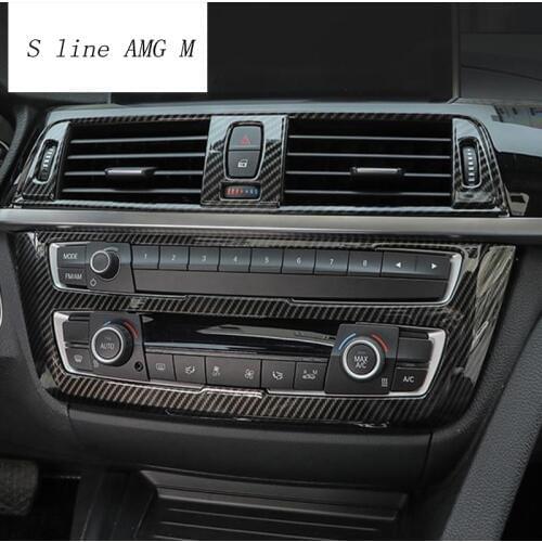 Car Styling Carbon fiber Center Console Air Panel Covers Trim Gears Stickers frame For BMW 3 Serise F30 3gt F34 Auto Accessories