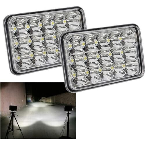 45W 12V 24Volt Truck LED Headlamp H4 Plug 6x4 Inch Square 4x6 Led Headlight 24v H4 For Hi/Lo Beam LED H4