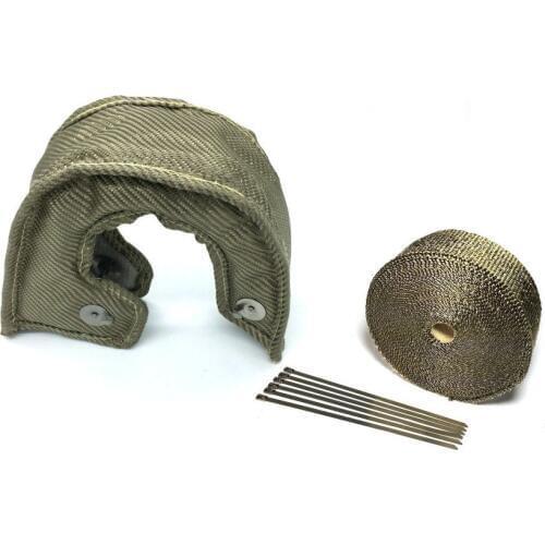 T3 T25 T28 Titanium Turbo Blanket With Stainless Steel Mesh Turbo Heat Shield An 5M Titanium Turbo Heat Wrap Exhaust Tape