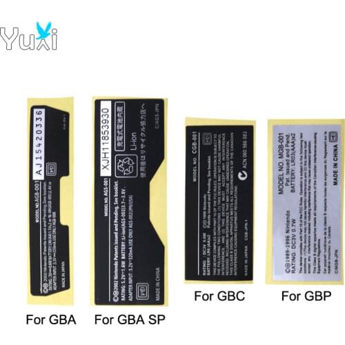 YuXi 4pcs Lables Stickers Replacement For Gameboy Color Advance SP GBA SP For GBC GBP Game Console