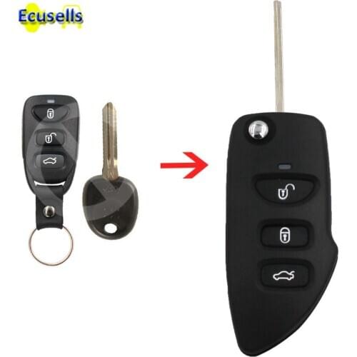Replacement Case Fob Folding flip Remote Key Shell 3 Button For Hyundai Sonata Right blade