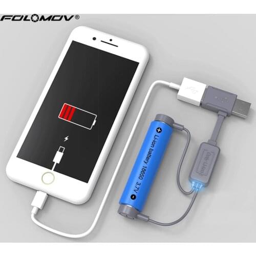 Folomov A1 usb battery charger for li-ion batteries 10340 10350 10440 14500 14650 18650 26650 3.7v 4.2v