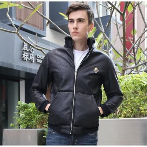 Winter Mens Leather Jackets Fashion Leather Coats Men Windbreaker Fleece PU Leather Top Male Jacket Brand 2020 Warm Jacket
