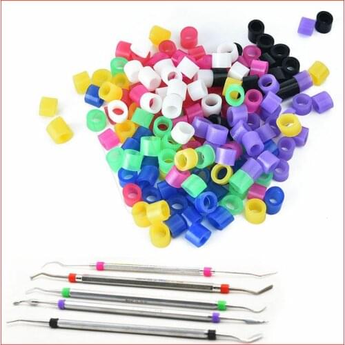 100 PcsBox Small Dental Orthodontic Silicone Instrument Color Code Rings Bands