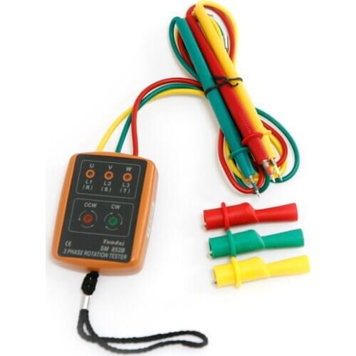 3 Phase Sequence Presence Rotation Tester Indicator Detector Meter with LED and Buzzer 60V~600V (3 Phase AC)