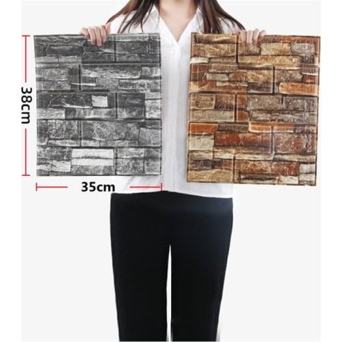 35x35 3d Wall Sticker Self Adhesive Wallpaper Diy Brick Living Roomtv Kids Safty Bedroomwarm Home Waterproof Decor Wall Stickers