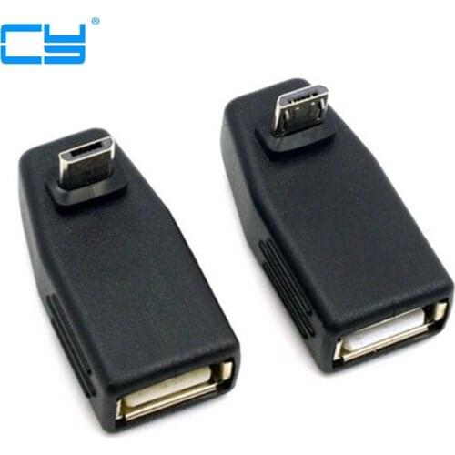 90 Degree Up & Down Right Angled Micro USB Type B to USB Female OTG Adapter for Tablet & Cell Phone