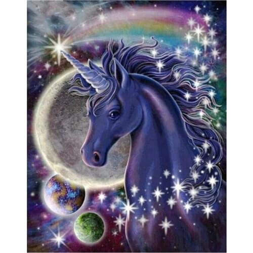 5D DIY Full Round/Square Diamond Painting Starry Sky &Unicorns 3D Embroidery Cross Stitch Rhinestone Mosaic Home Dector Art Y576