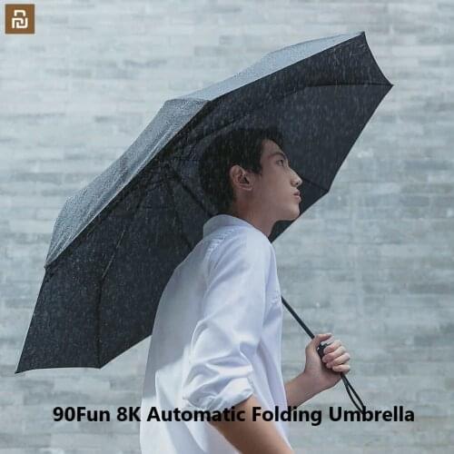 Mijia 90Fun automatic folding umbrella solar rain aluminum windproof waterproof UV men summer women winter automatic