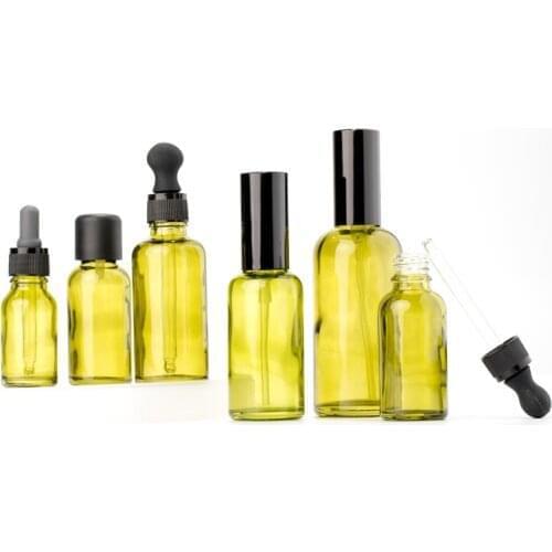 5-100ml Empty Dropper Bottle Yellow Essential Oil Glass Aromatherapy Liquid Brown Drop For Massage Pipette Bottles Refillable