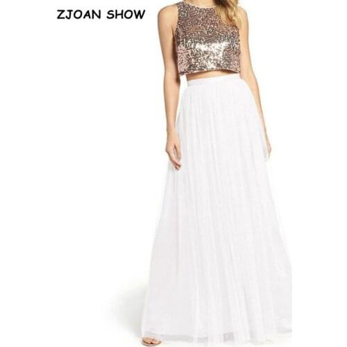 Elegant Mesh Long Tulle Skirts Maxi Skirt Elastic Band Multi Layers Floor Length Bridesmaid Long Skirt