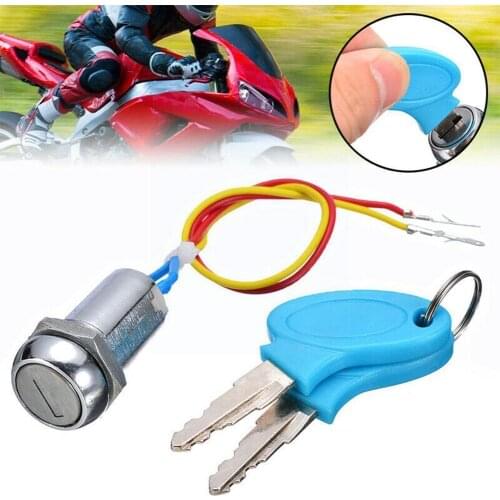 Electric Lock 1 Set 2 Wire Key Ignition Switch Lock Go Scooter Kart Bike Switches For Motorcycle Electrical Motorcycle Syst A4F3