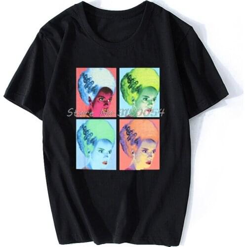Universal Monsters Men Warhol Bride T-Shirt Summer Men Cotton O-neck TShirt Funny Tees Hip Hop Harajuku