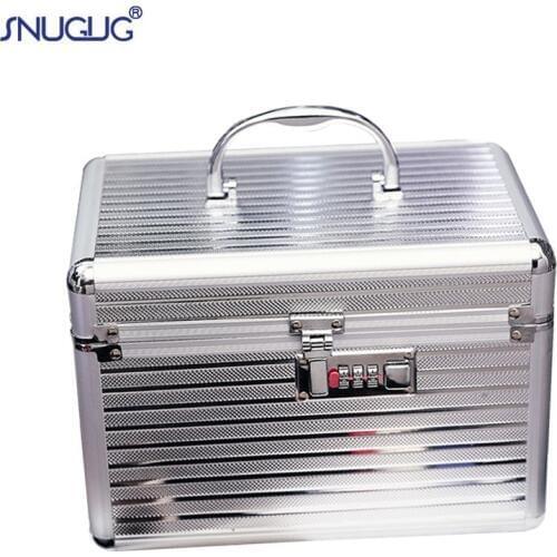 Women Professional Aluminum Makeup Case Portable Travel Jewelry Train Case Cosmetic Organizer Case Box With Mirror Beauty Case