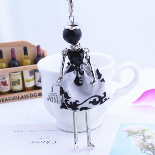 HOCOLE Hot Sale! Cute Cloth Bowknot Dress handbag Black Doll Necklace Girl Chain Long Necklace Women Jewelry Christmas Gifts