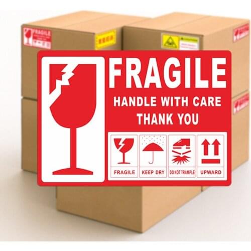 Fragile Warning Label Sticker Logistics Accessories Hazard Warning Sign Handle With Care Keep Express Label Adhesive 50/100pcs