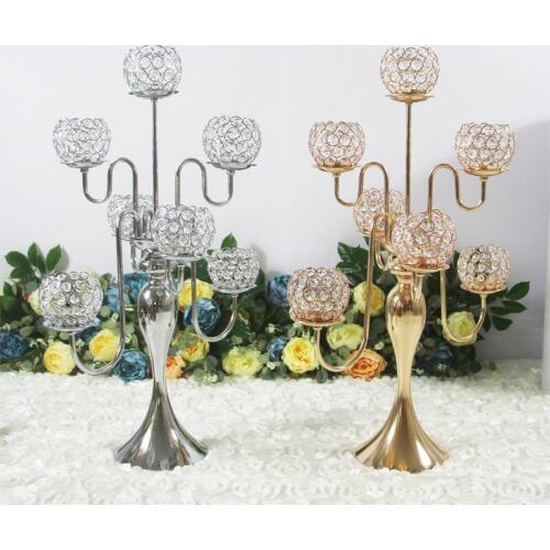 Crystal Candelabras Height 7-Arms Candle Holders Pendants 75CM Wedding Centerpieces Luxury Candlestick Home Party Decoration