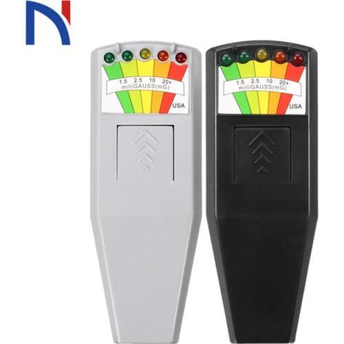 KII K2 Electromagnetic Field EMF Meter Gauss Meter Ghost Hunting Detector Portable EMF Magnetic Field Detector 5 LED Black White