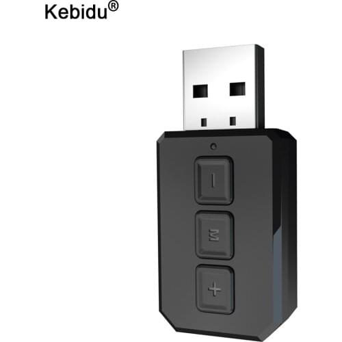 Kebidu 2 In 1 Bluetooth 5.0 Audio 3.5mm AUX Wireless Transmitter Receiver Adapter Hands-free For TV PC Car Speaker Plug And Play