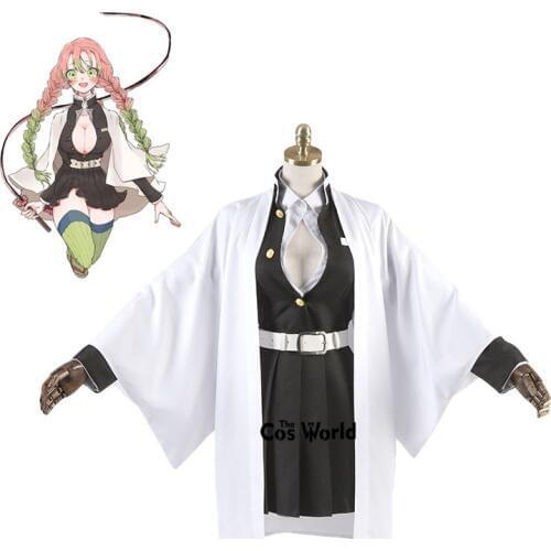 Demon Slayer: Kimetsu no Yaiba Kanroji Mitsuri Uniform Coat Tops Dress Outfit Anime Cosplay Costumes