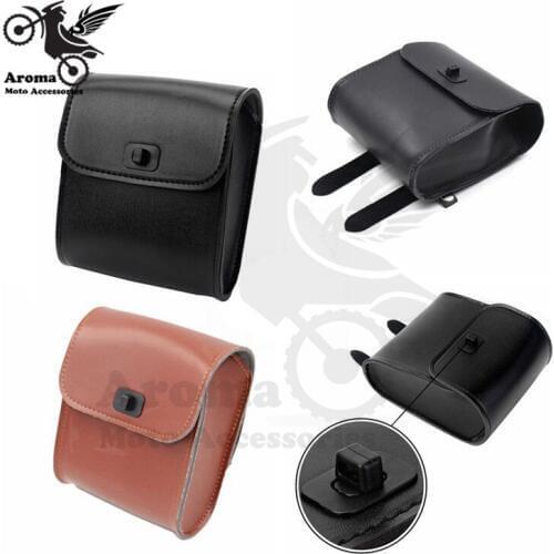 Mini retro leather tool pouch unviersal scooter motorbike saddlebag moto luggage leather cafe racer vintage motorcycle head bag
