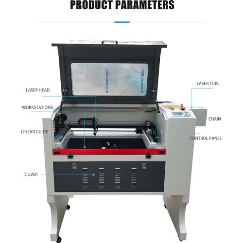Ready to ship small laser engraving machine 60w 80w 100w cnc laser engraver machine 4060 6040