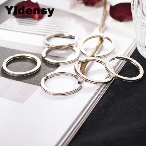 Yidensy 10pcs Metal Key Holder Double Loops Split Ring 33MM Keyring Keychain Keyfob DIY Jewelry Making Findings Accessories